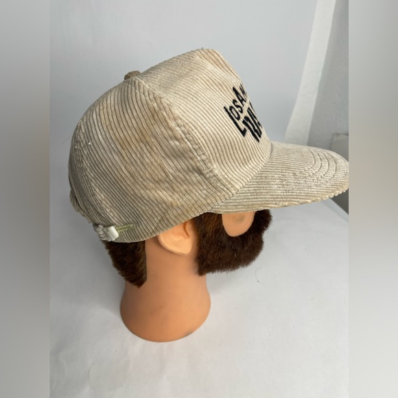 Vintage Los Angeles Raiders Sports Script SnapBack Hat Corduroy 80s NFL - Picture 3 of 8